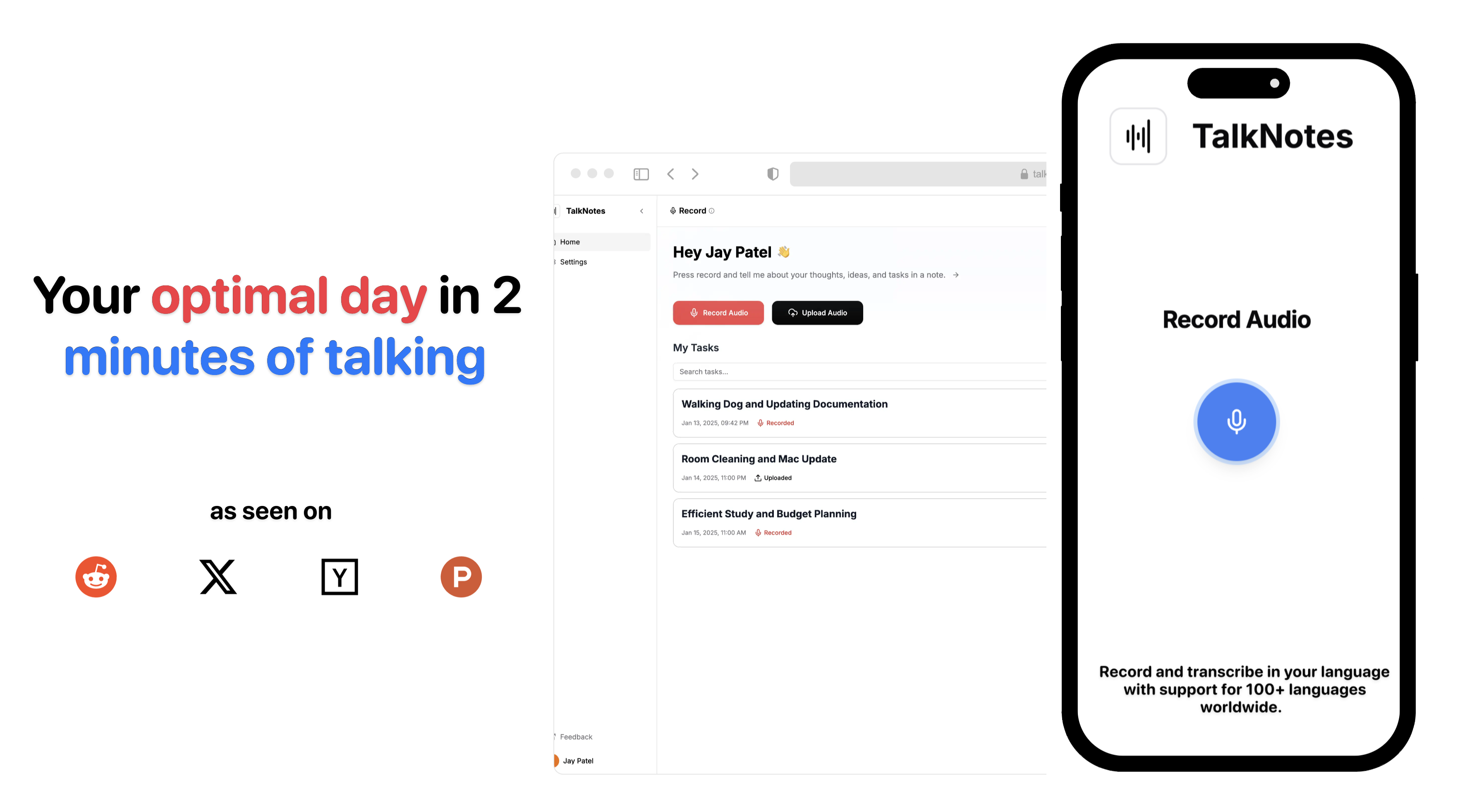 Show HN: TalkNotes – A site that turns your ideas into tasks